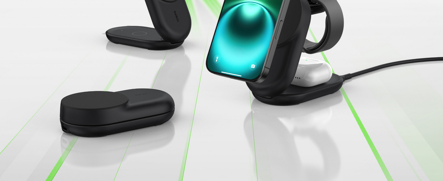 Belkin WIZ037AUBK - UltraCharge 3-in-1 Foldable Magnetic Cha