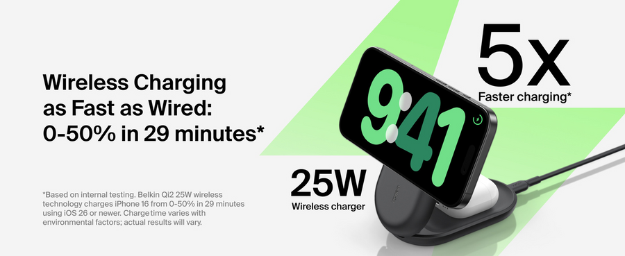 Belkin WIZ037AUBK - UltraCharge 3-in-1 Foldable Magnetic Cha