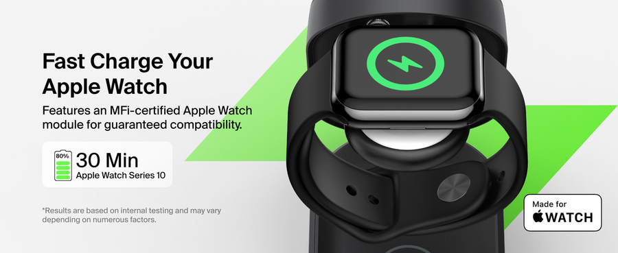 Belkin WIZ037AUBK - UltraCharge 3-in-1 Foldable Magnetic Cha