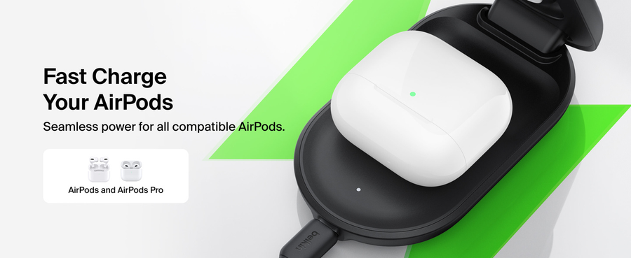 Belkin WIZ037AUBK - UltraCharge 3-in-1 Foldable Magnetic Cha