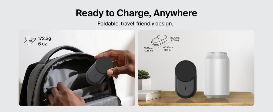 Belkin WIZ037AUBK - UltraCharge 3-in-1 Foldable Magnetic Cha