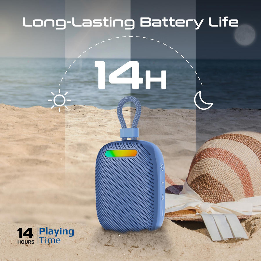 Promate TINGZ-BLUE - 7W Wireless HD Speaker with up to 14 Hours Playing ti IPX6 Water Resistant TWS