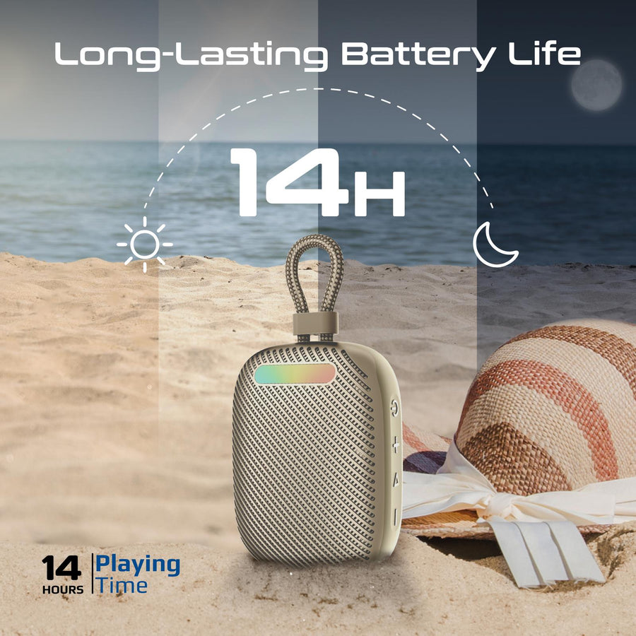 Promate TINGZ-TITANIUM - 7W Wireless HD Speaker with up to 14 Hours Playing ti IPX6 Water Resistant TWS