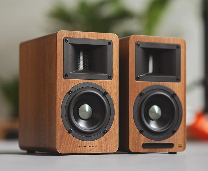 Airpulse by Edifier A80 Bookshelf Speakers + SW8 8" Subwoofer 270W 2.1 HiFi System Bundle - Walnut