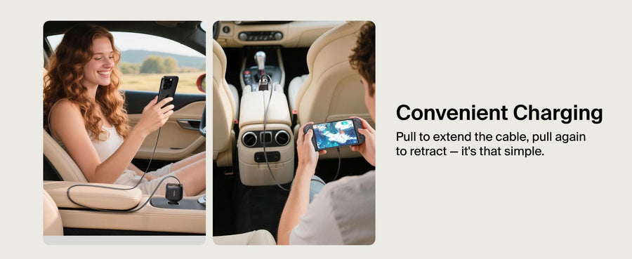 Belkin CCC001FQBK - BoostCharge Retractable Car Charger 75W