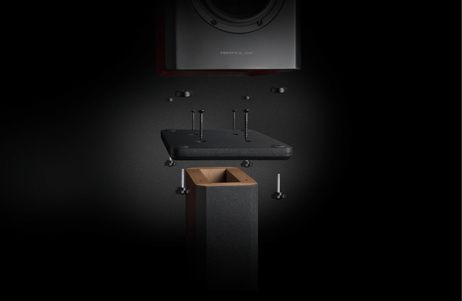Airpulse by Edifier ST300  Premium Speaker Floor Stand Pair - Walnut