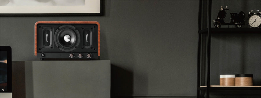 Airpulse by Edifier P100X Premium HiFi Multi-Driver Wireless Desktop Speaker System - Walnut