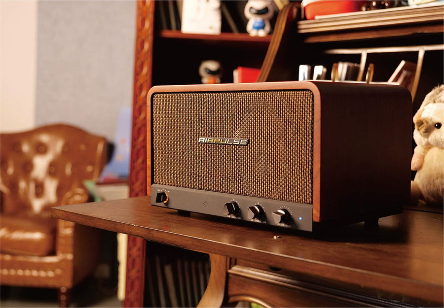 Airpulse by Edifier P100X Premium HiFi Multi-Driver Wireless Desktop Speaker System - Walnut