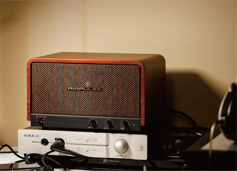 Airpulse by Edifier P100X Premium HiFi Multi-Driver Wireless Desktop Speaker System - Walnut