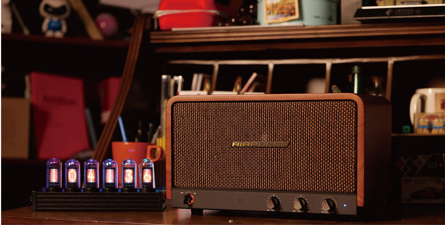 Airpulse by Edifier P100X Premium HiFi Multi-Driver Wireless Desktop Speaker System - Walnut