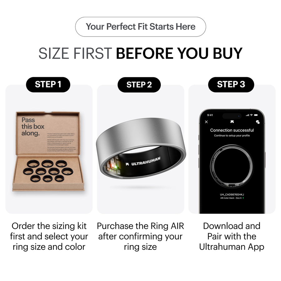 UHRA-NT-07 - Ultrahuman Ring AIR - Titanium - Size 7