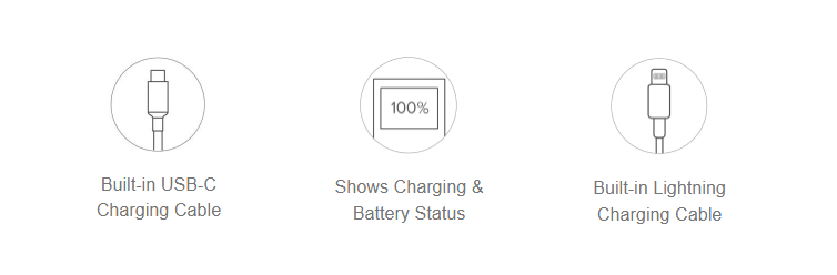 ALOGIC AL10KPBTN-BLK - 10kmAh 20W Tand PB USB-C & lighting Blk