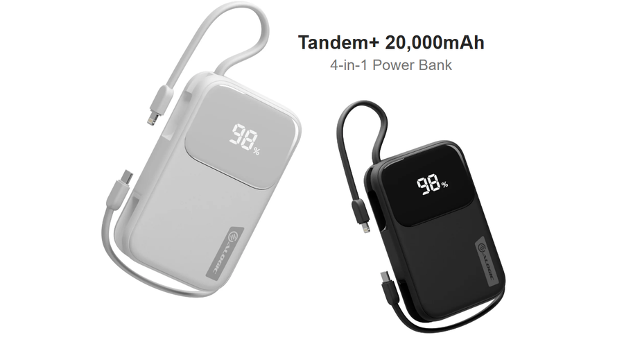 ALOGIC AL20KPBTN-BLK - 20kmAh 30W Tand + PB USB-C & lghtng Blck