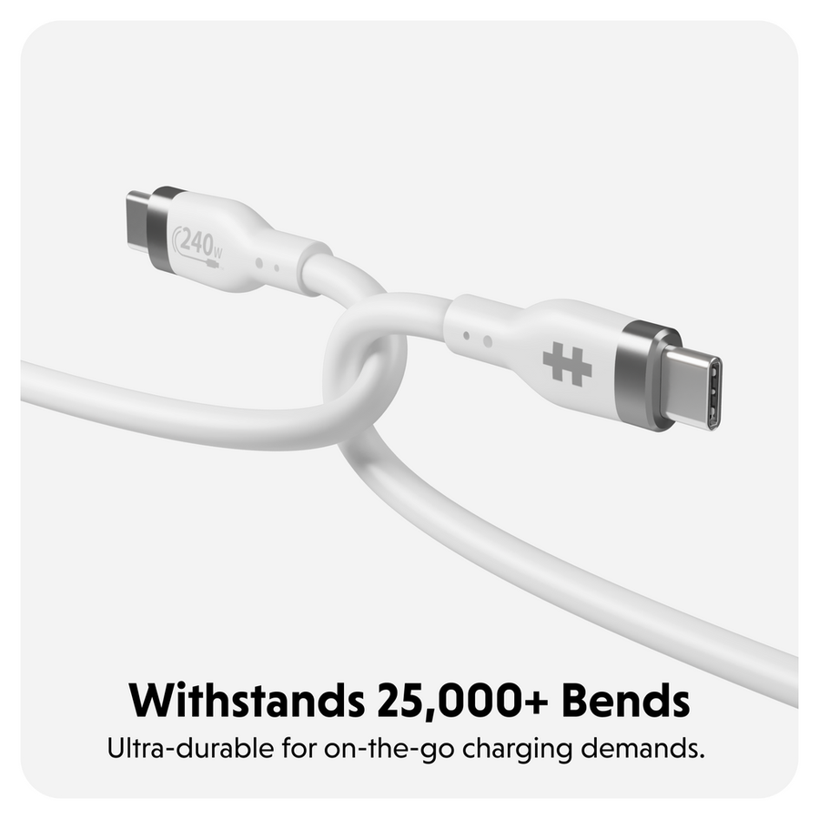 Targus HJ4001WHGL - 1M Silicone 240W USB-C Charging Cable Wh