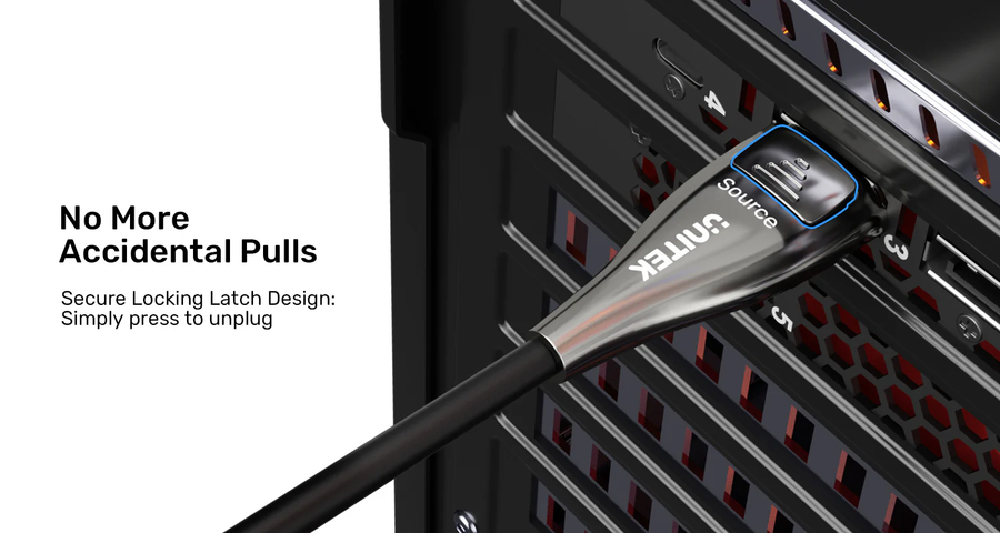 Unitek C1631ABK01-30M - 30M 8K Fiber Optic DisplayPort 2.1 Supports 54Gbps Bandwidth Up To 8K@120Hz