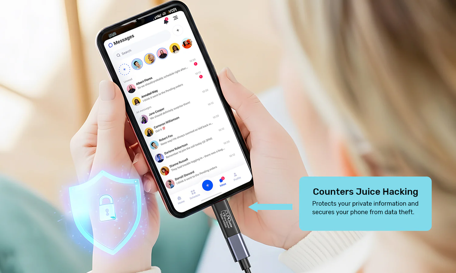 Unitek A1055A - DataShield USB-C Data Blocker Adapter. Secure Personal Data with safe & stable fast PD240W