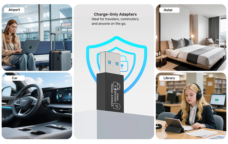 Unitek A1056A - DataShield USB-A Data Blocker Adapter. Schützt persönliche Daten mit sicherer & stabiler PD240W-Schnellladung
