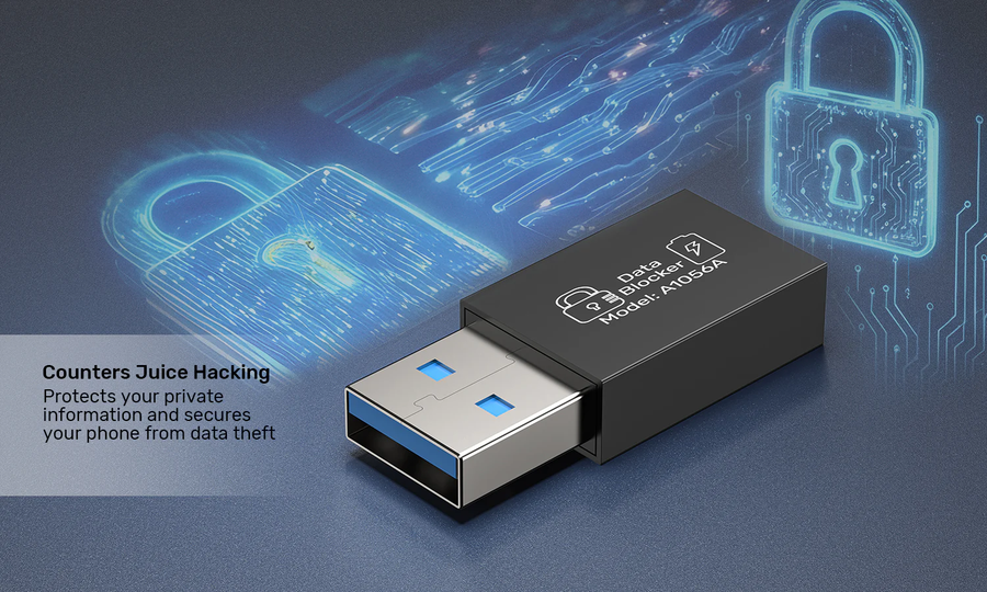 Unitek A1056A - DataShield USB-A Data Blocker Adapter. Schützt persönliche Daten mit sicherer & stabiler PD240W-Schnellladung
