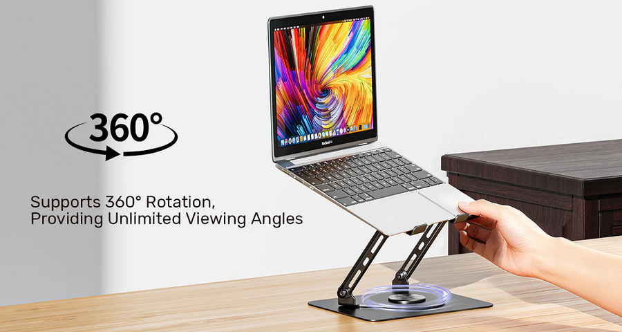 Unitek OT1098AGY - Adjustable Laptop Stand with Detachable Cooling Fan