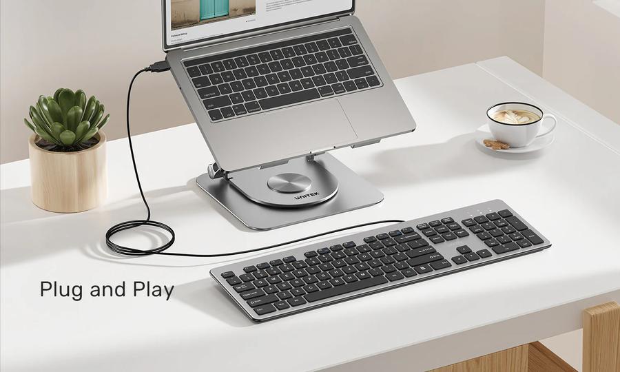 T052A - UNITEK 2.4G Wired Keyboard Space Grey