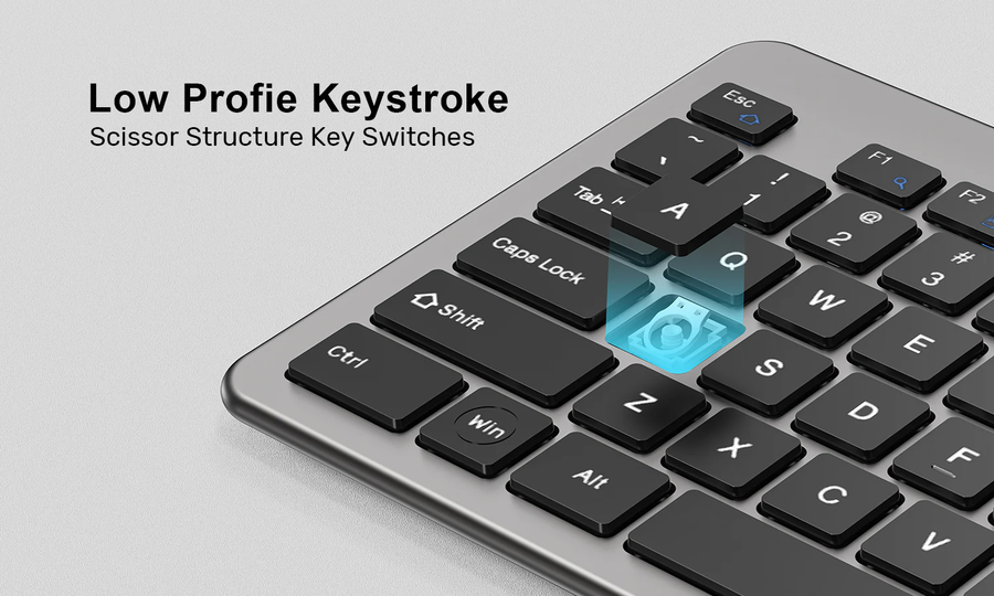 Unitek T054A - 2.4G Wireless Keyboard & Mouse Combo. Space Grey