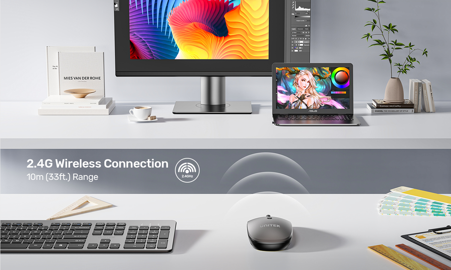 T060A - UNITEK 2.4G Wireless Mouse Space Grey