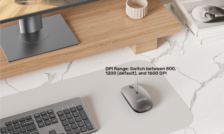 T060A - UNITEK 2.4G Wireless Mouse Space Grey