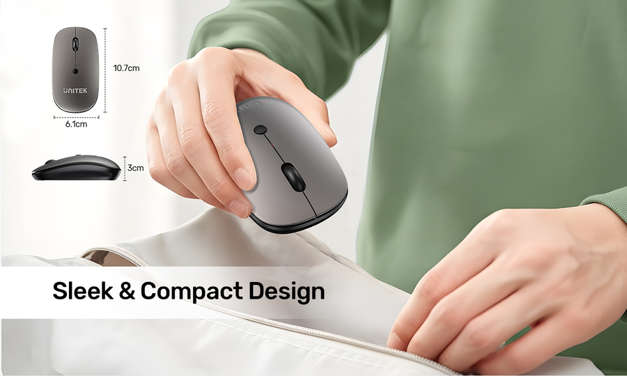 T060A - UNITEK 2.4G Wireless Mouse Space Grey