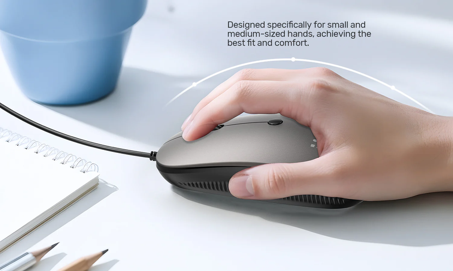 T060B - UNITEK Wired Mouse Space Grey