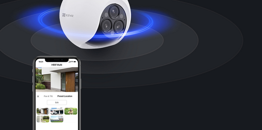 EZVIZ H80F - 2K+x3 Triple-lens Outdoor Wired WiFi Smart Home Camera. 2K+ Triple Lenses