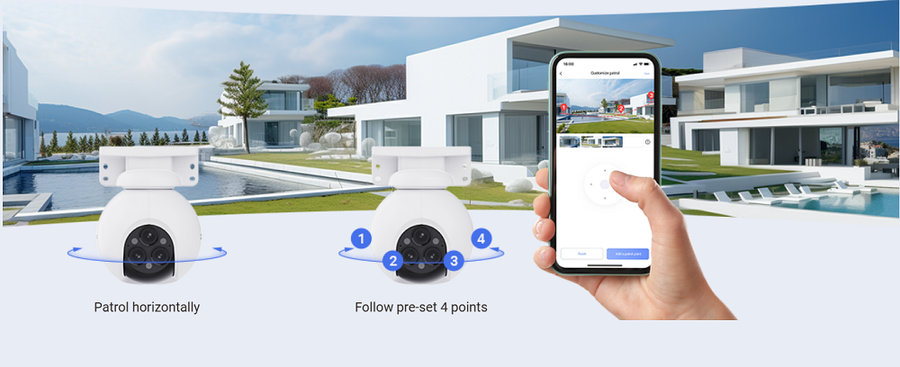 EZVIZ H80F - 2K+x3 Triple-lens Outdoor Wired WiFi Smart Home Camera. 2K+ Triple Lenses