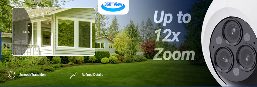 EZVIZ H80F - 2K+x3 Triple-lens Outdoor Wired WiFi Smart Home Camera. 2K+ Triple Lenses