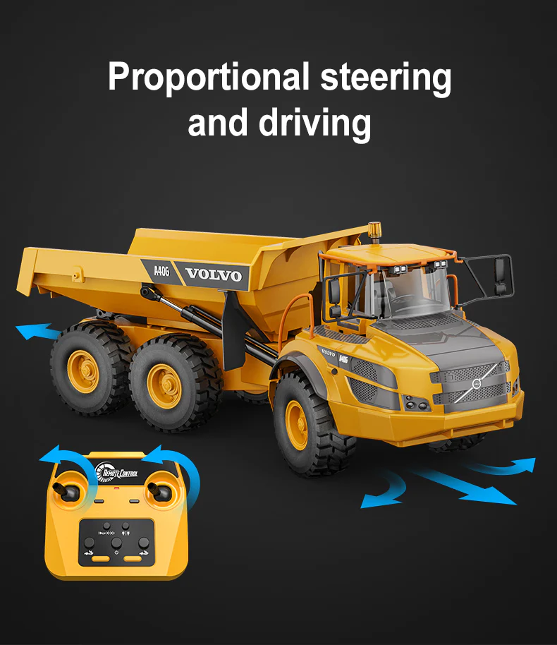 CADA/DOUBLE E E591-003 - DOUBLE E: 1:20 VOLVO A40G DUMP TRUCK R/C