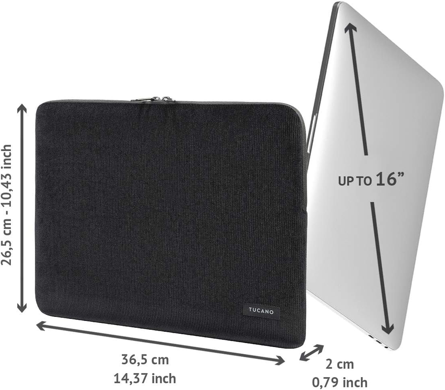 BFVELMB16-BK - Tucano 15" Velluto Sleeve- Black