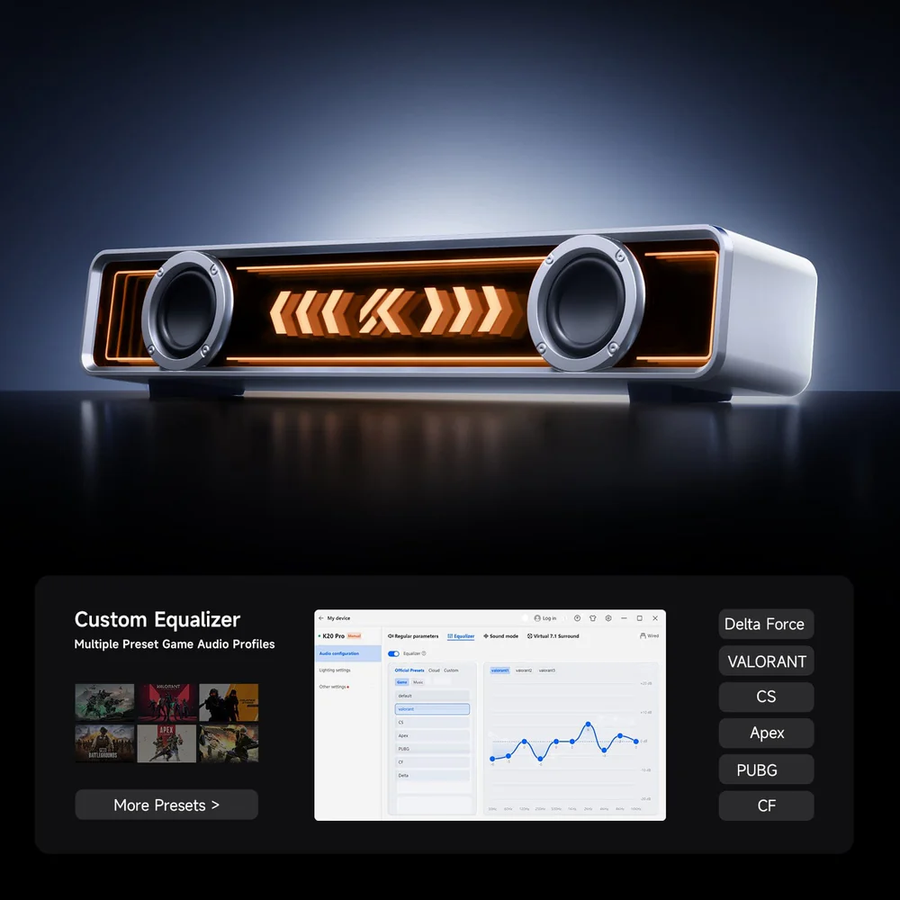 Mchose K20 Pro Gaming Soundbar - Black