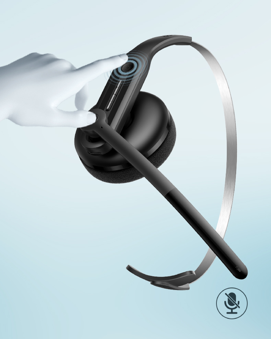 Edifier  CC300 Wireless Mono On-Ear Headset with Boom Microphone - Black