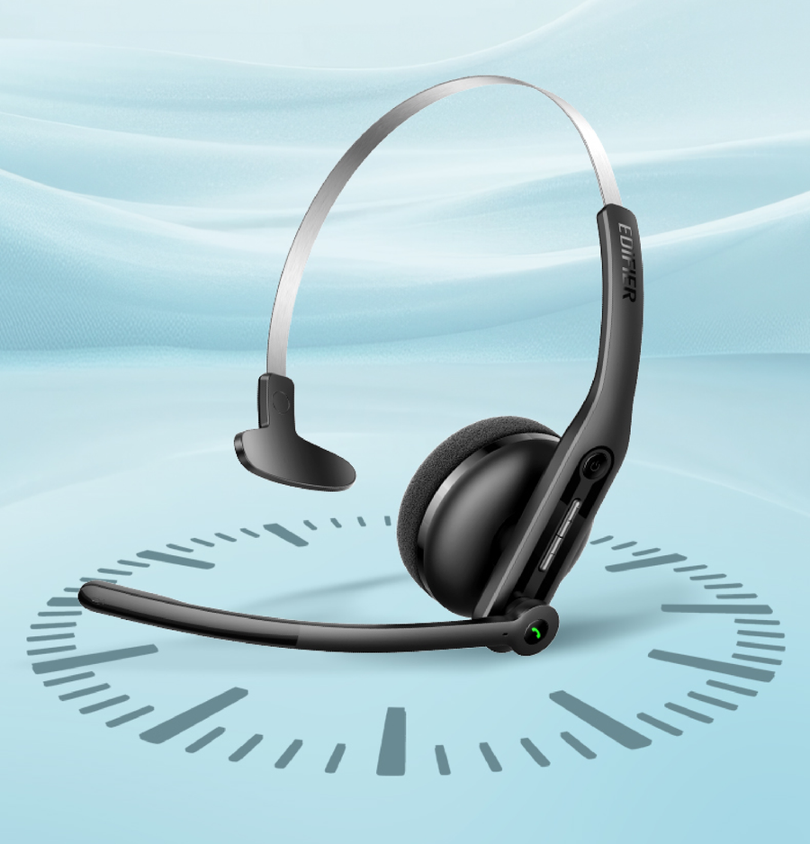 Edifier  CC300 Wireless Mono On-Ear Headset with Boom Microphone - Black