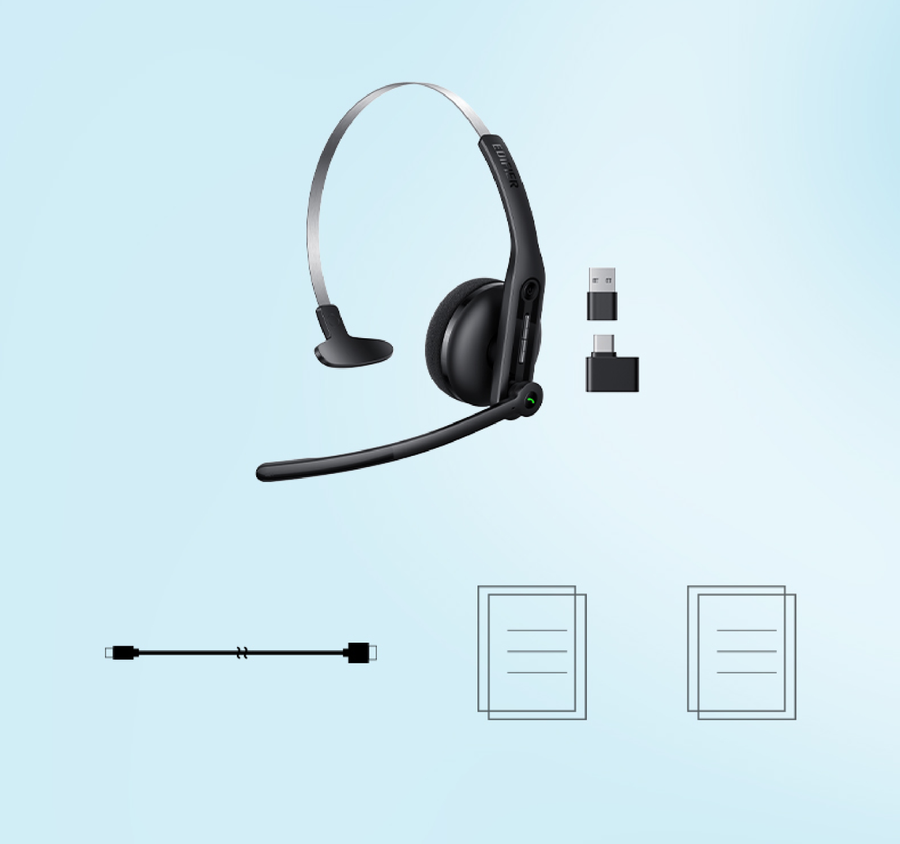 Edifier  CC300 Wireless Mono On-Ear Headset with Boom Microphone - Black