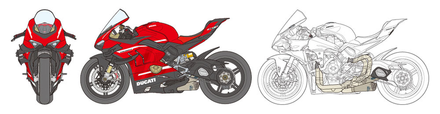 Tamiya 14143 - TAMIYA 1/12 DUCATI SUPERLEGGERA V4 W/RACE KIT