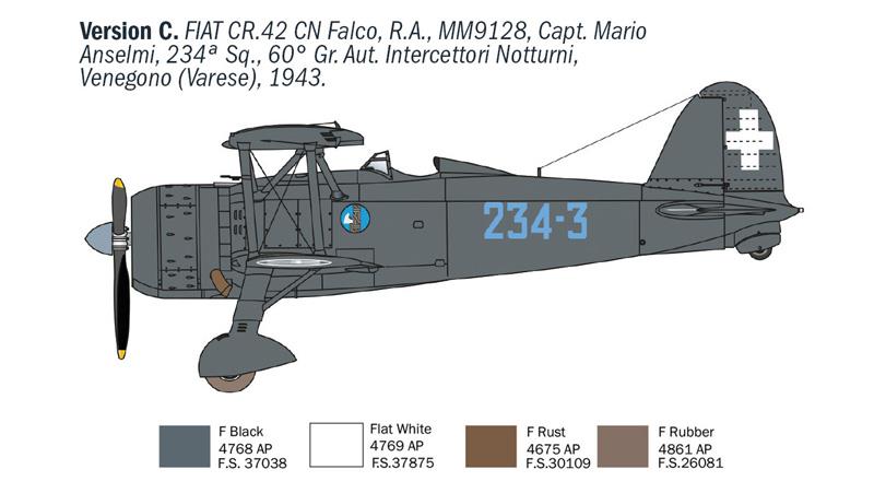Italeri 1-1485 - ITALERI 1/72 CR.42 FALCO NIGHT FIGHTER