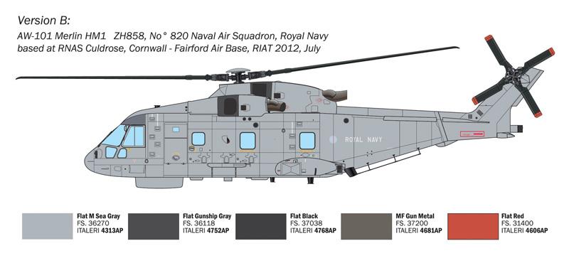 Italeri 1-1486 - ITALERI 1/72 AW101 MERLIN HM.1
