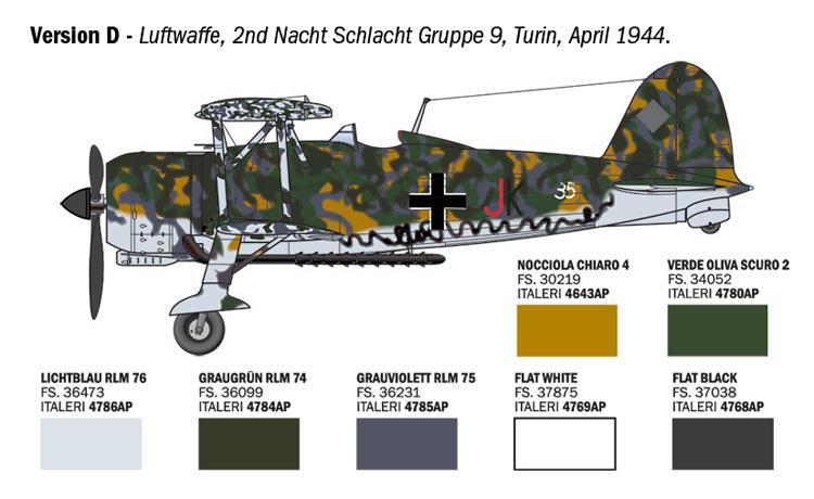 Italeri 1-2842 - ITALERI 1/48 FIAT CR.42 FALCO ASSAULT/NIGHTFIGHTER