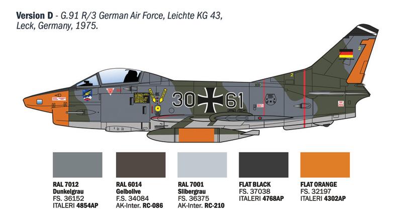 Italeri 1-92645 - ITALERI 1/48 G.91 R1/R3 "Gina"
