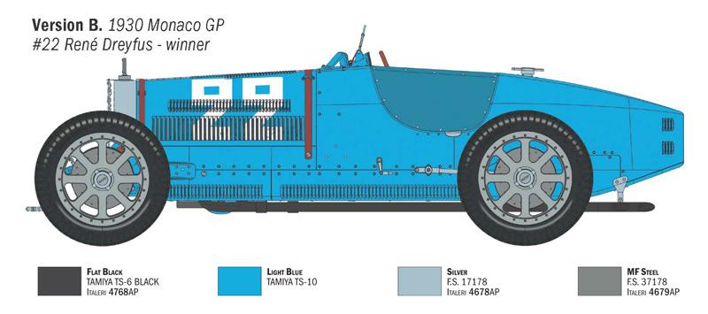 Italeri 1-4716 - ITALERI 1/12 Bugatti T35B Targa F./GP Monaco