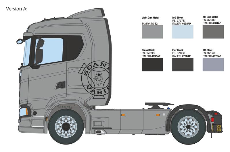 Italeri 1-3971 - ITALERI 1/24 SCANIA S770 NORM ROOF GREY CAB