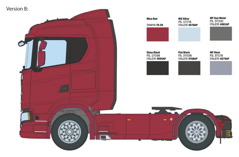 Italeri 1-3971 - ITALERI 1/24 SCANIA S770 NORM ROOF GREY CAB