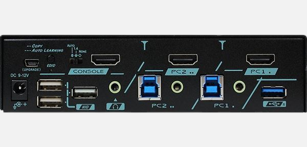 REXTRON MKAG-G3112 - 2 Ports True 4K HDMI KVM Switch w/ HDCP Engine USB 3.2 Audio Hotkey Control