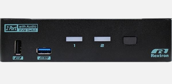 REXTRON MKAG-G3112 - 2 Ports True 4K HDMI KVM Switch w/ HDCP Engine USB 3.2 Audio Hotkey Control