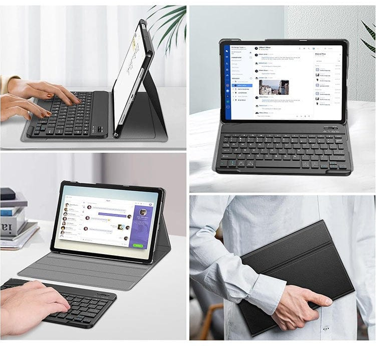 Generic - Grip Case AR-KBLB229 - Bluetooth Keyboard with Leather Folio for Galaxy Tab A11+ (2025)