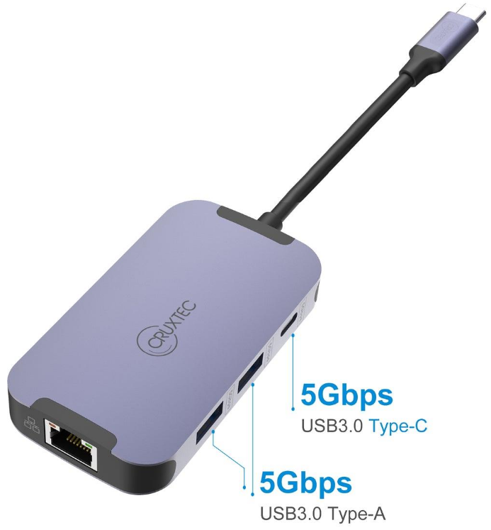 Cruxtec  CMD06-SG USB-C 6-in-1 Mini Dock